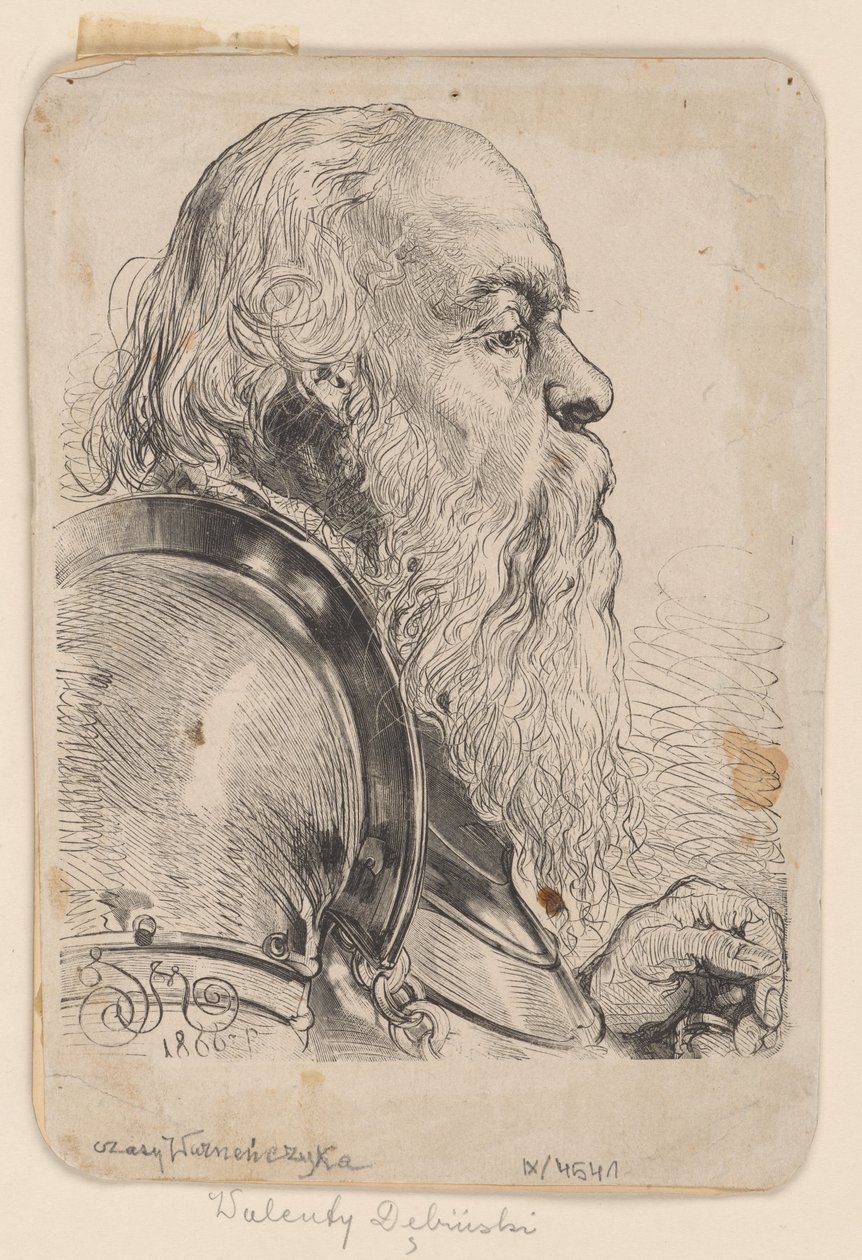 Busto di Walenty Dębiński – xilografia realizzata sulla base di un disegno di Jan Matejko da Jan Matejko
