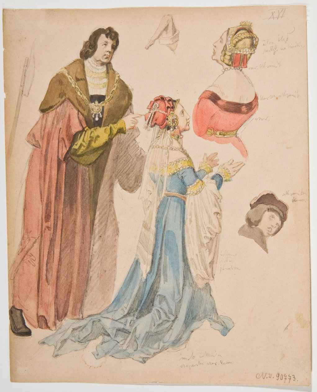 Studien von Figuren aus den Altarbildern von Hans Süß von Kulmbach da Jan Matejko