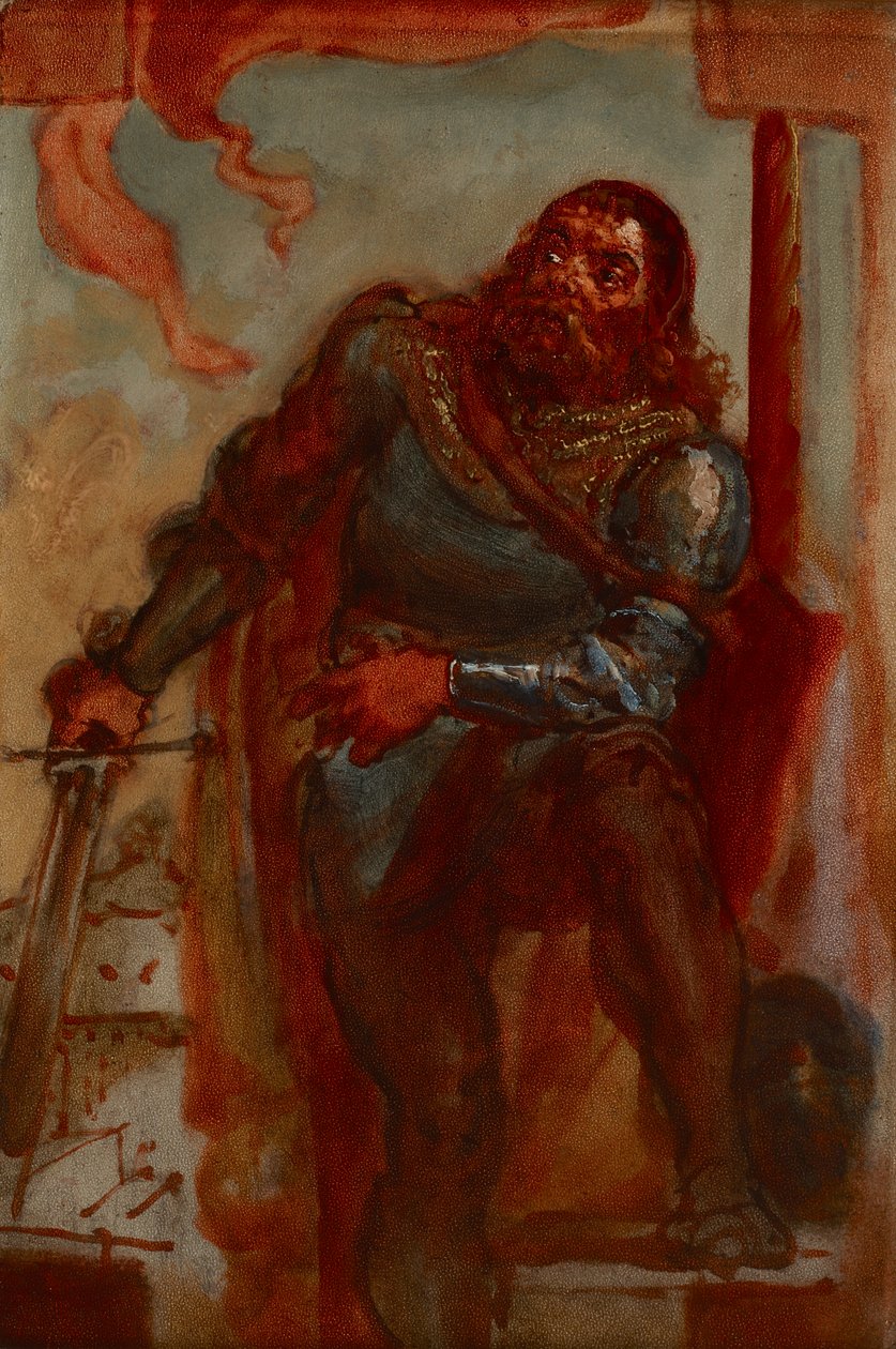 Schizzo per il dipinto «Wacław Wilczek durante la difesa del monastero benedettino di Trzebice in Moravia nel 1468 contro Mattia Corvino» da Jan Matejko