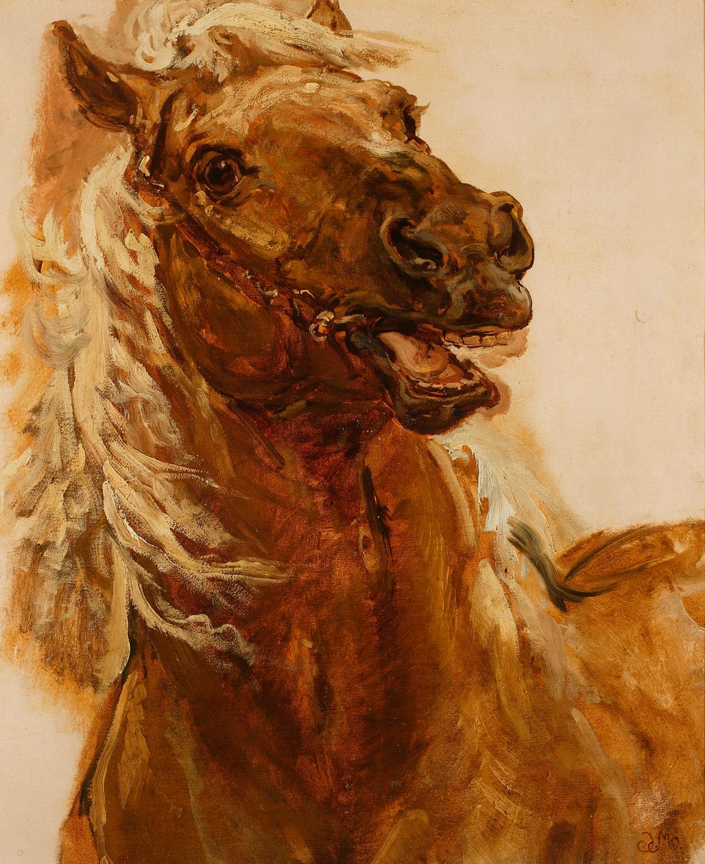 Schizzo della testa di un cavallo per il dipinto "Zamoyski presso Byczyna" da Jan Matejko
