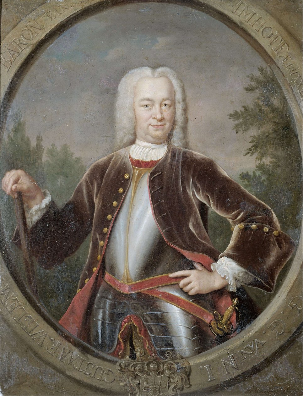 Olandese: Gustaaf Willem barone van Imhoff (1705-50). Governatore generale (1743-50) Ritratto di Gustaaf Willem, barone van Imhoff, governatore generale della Compagnia olandese delle Indie orientali. da Jan Maurits Quinkhard