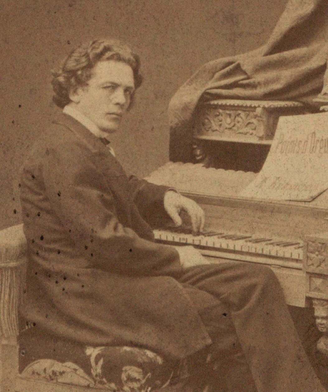 Ritratto del compositore Anton Rubinstein 1829-1894, ca 1860-1870 da Jan Mieczkowski