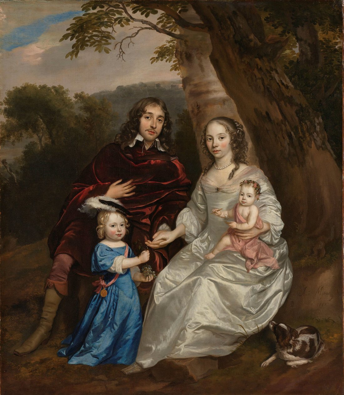 Govert van Slingelandt (1623-90), signore di Dubbeldam. Con la sua prima moglie Christina van Beveren e i loro due figli da Jan Mijtens