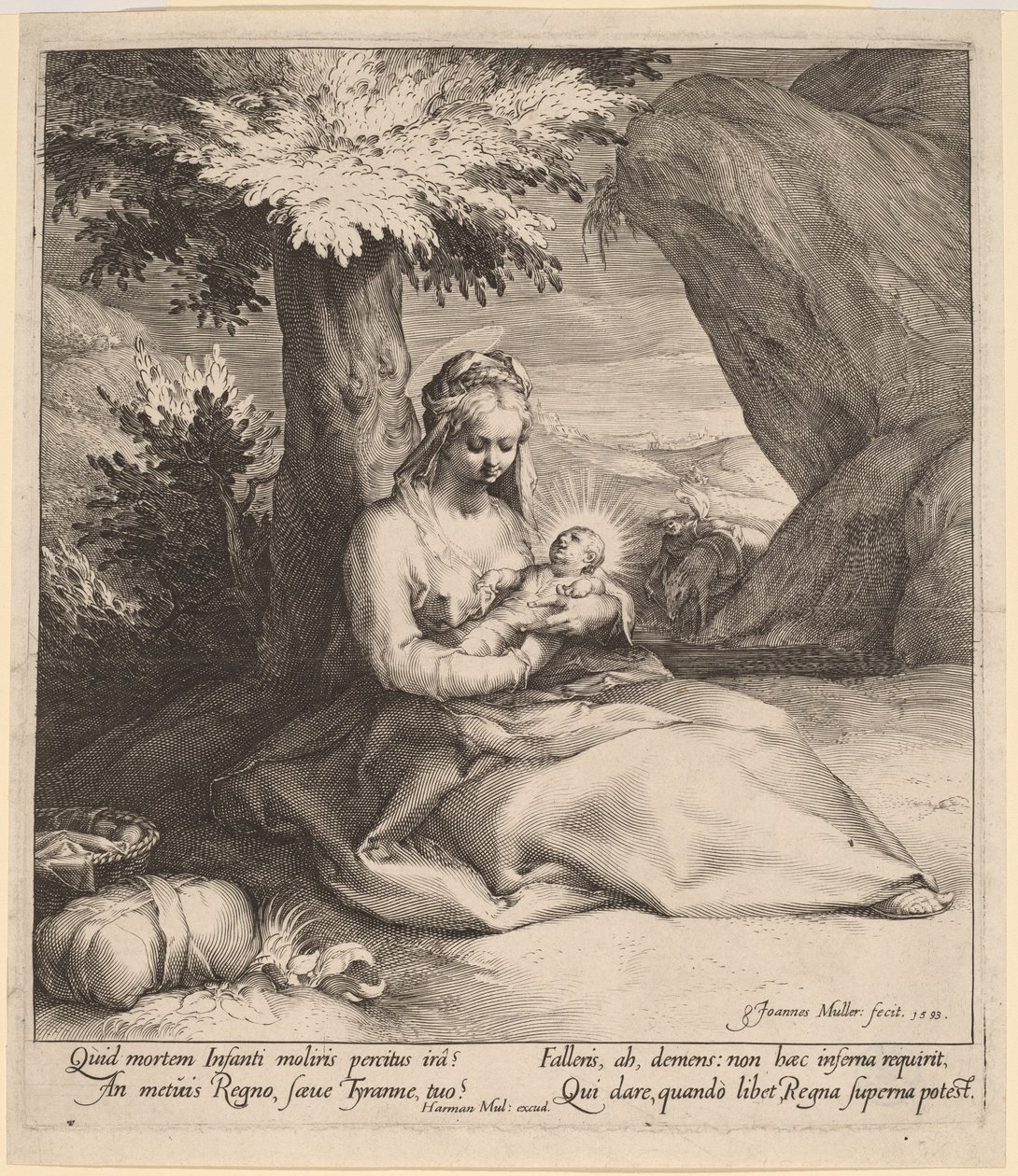 Riposo durante la fuga in Egitto da Jan Muller