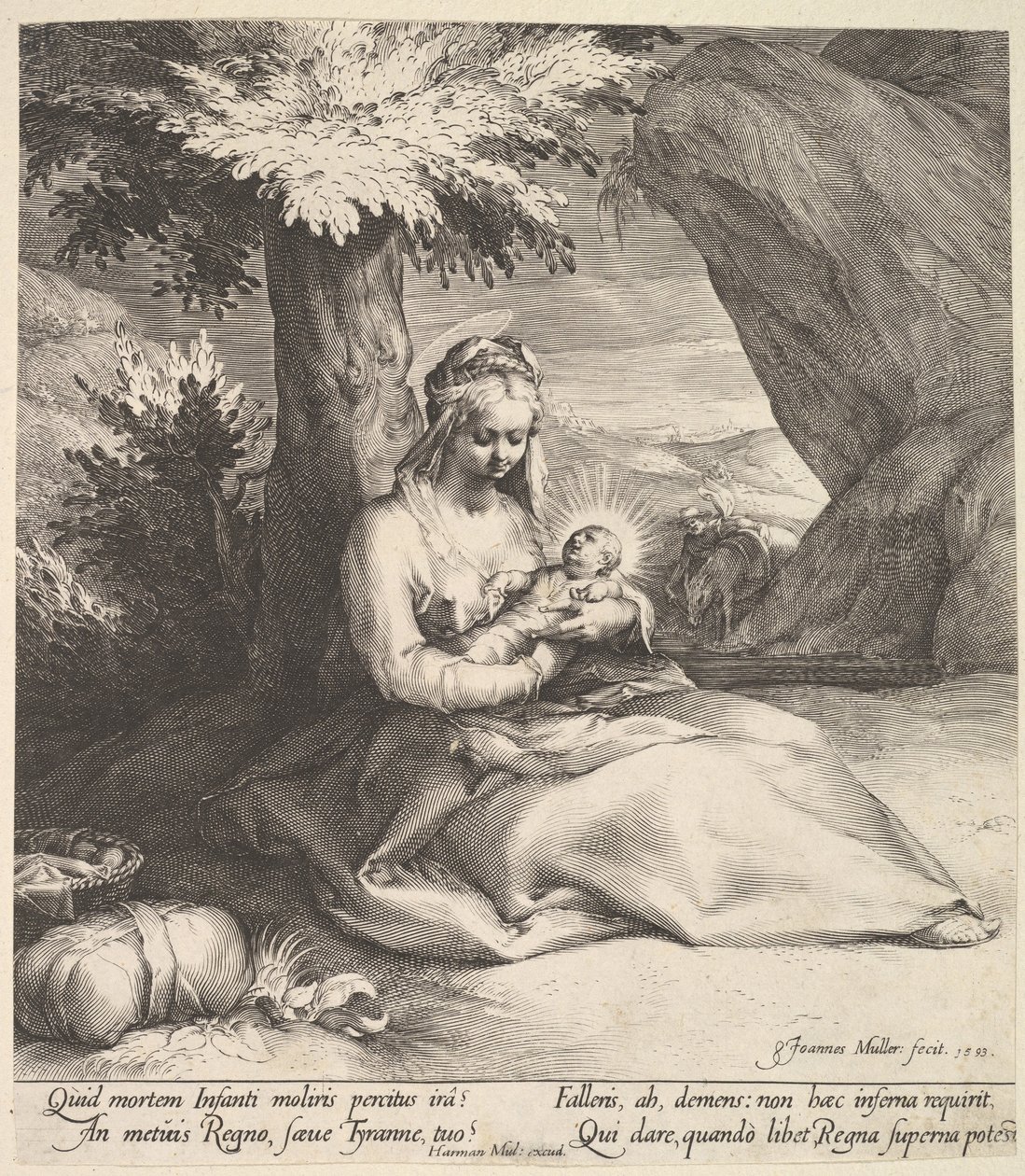 Riposo durante la fuga in Egitto, ca. 1613 da Jan Muller