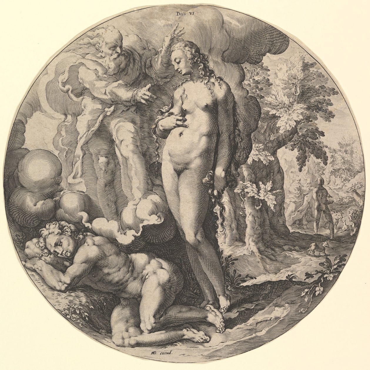 Il sesto giorno muore VI, dalla serie La creazione del mondo, ca. 1598 da Jan Muller