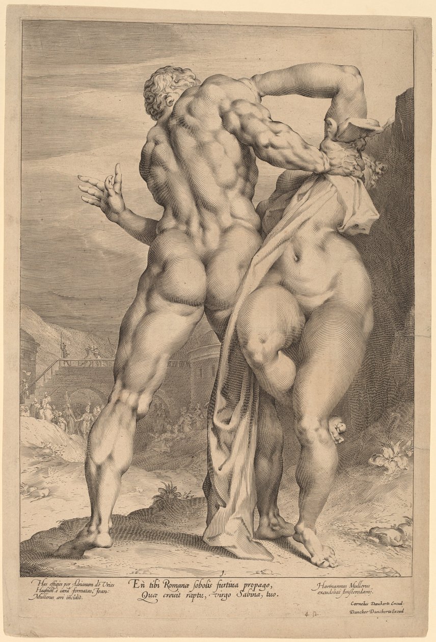 Il ratto di una donna sabina (vista da dietro) da Jan Muller, after Adriaen de Vries