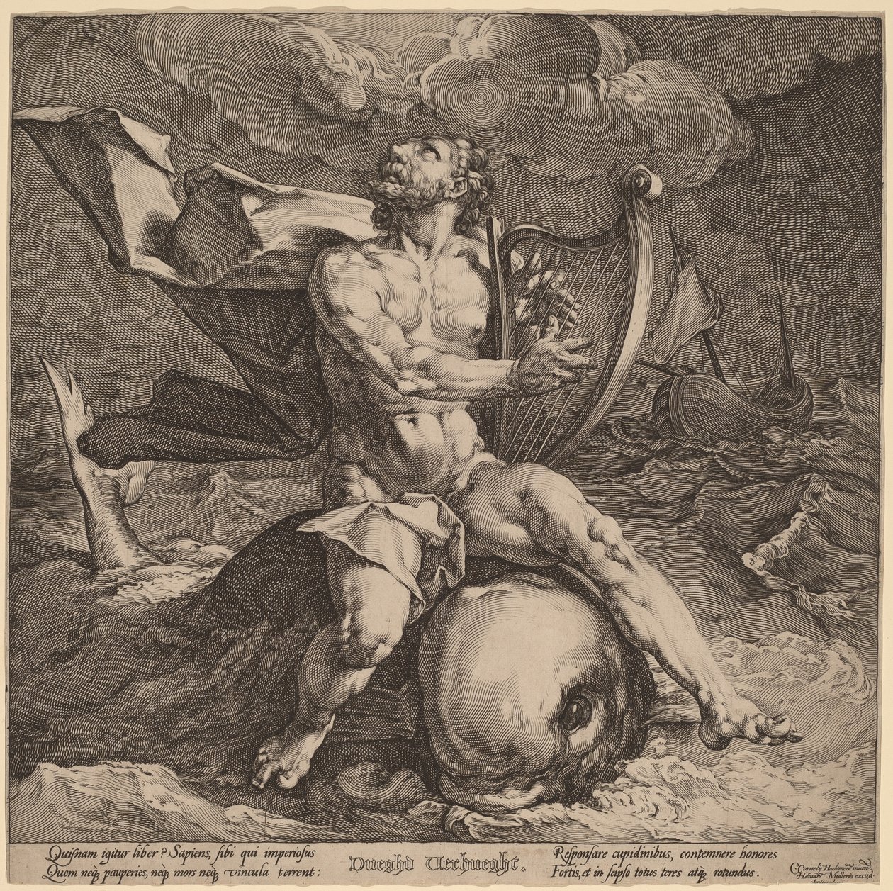 Arione su un delfino da Jan Muller, after Cornelis Cornelisz van Haarlem