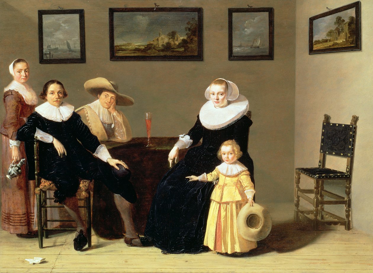 Famiglia olandese in un interno da Jan Olis