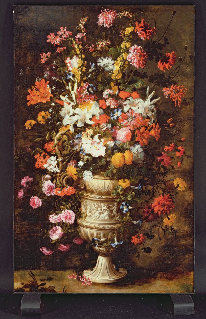 Fiori in un vaso decorato da Jan Peeter Brueghel