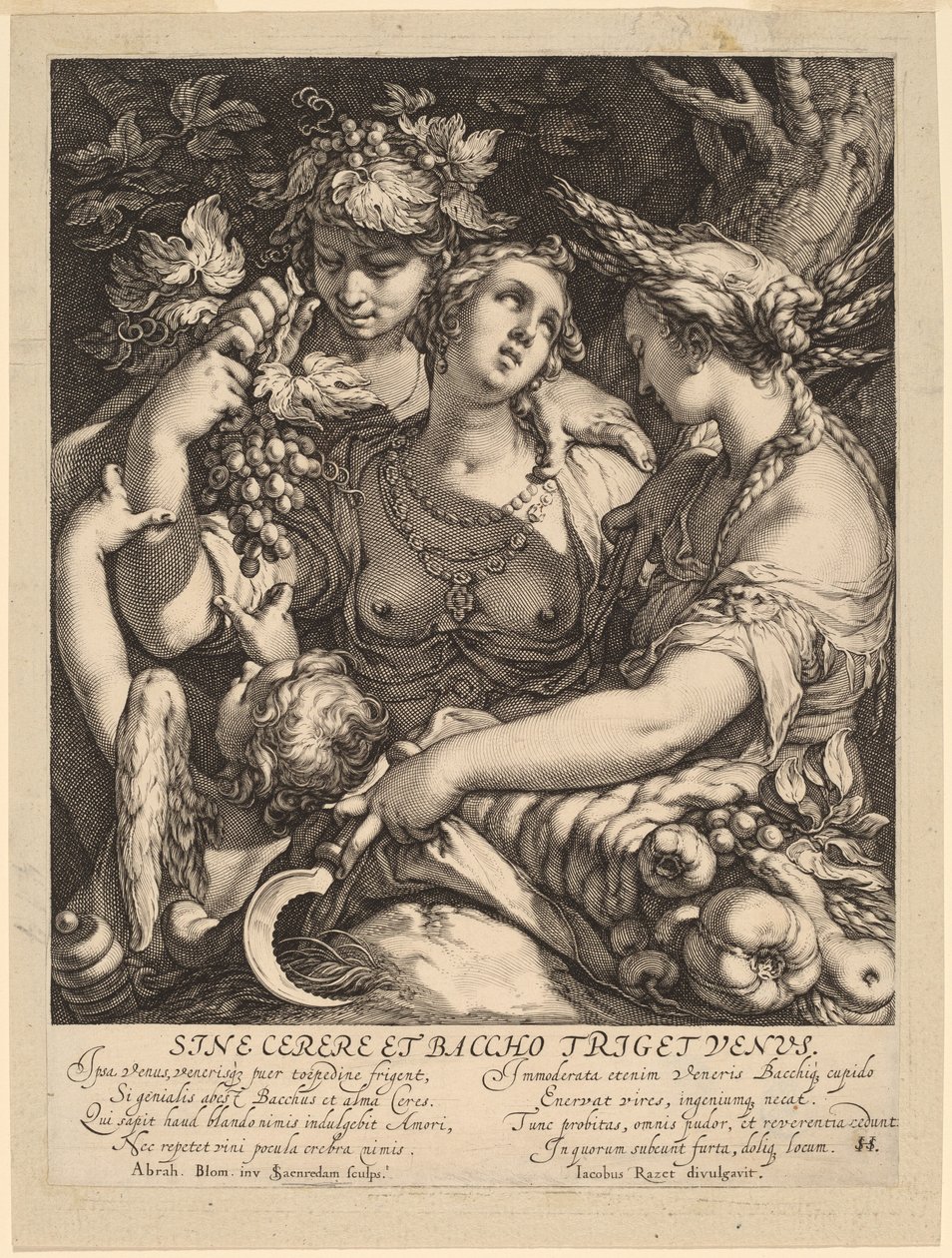 Sine Cerere et Baccho Friget Venus da Jan Pietersz Saenredam, after Abraham Bloemaert