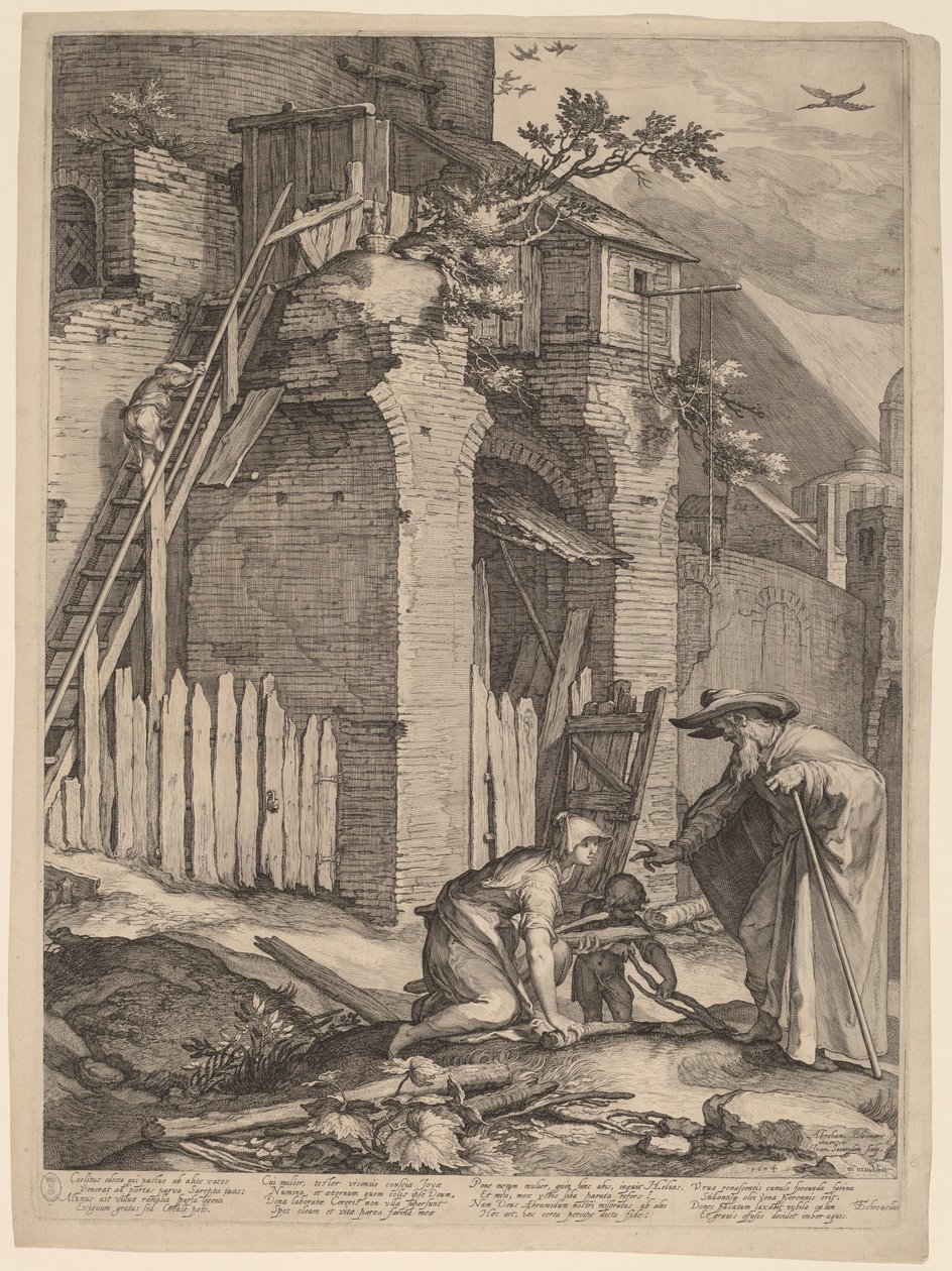 Il Profeta Elia con la Vedova di Zarepta da Jan Pietersz Saenredam, after Abraham Bloemaert