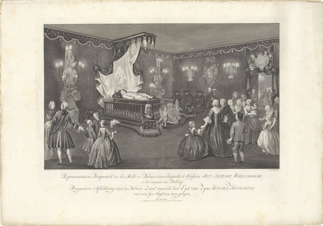 Sala con il letto di parata del principe Guglielmo IV, 1751 da Jan Punt