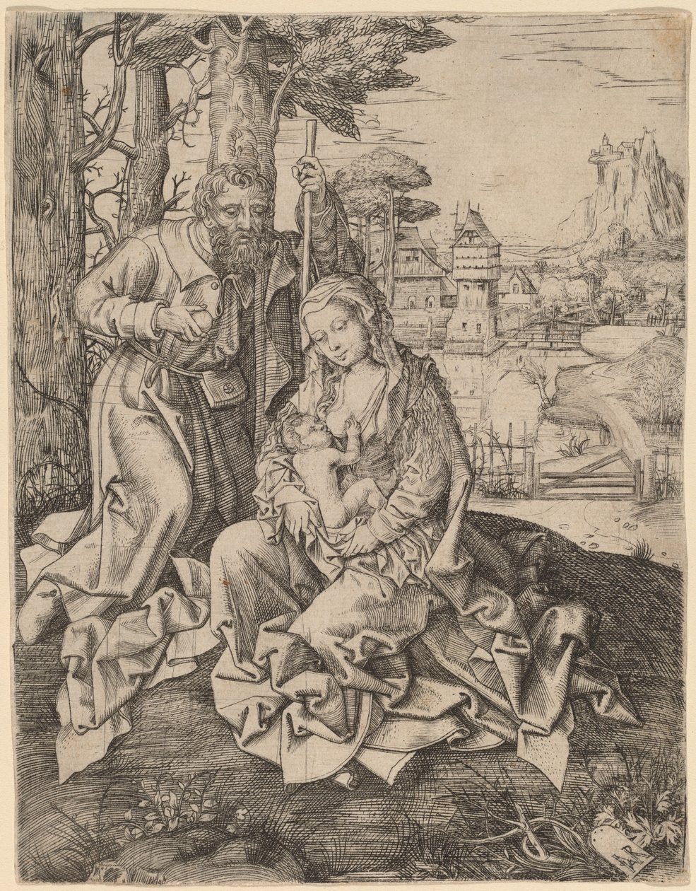 La Sacra Famiglia in un paesaggio da Jan Rombouts the Elder