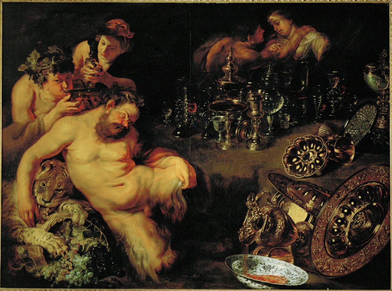 Sileno ubriaco (olio su tela) da Jan & Rubens P.P. (1577-1640) Brueghel