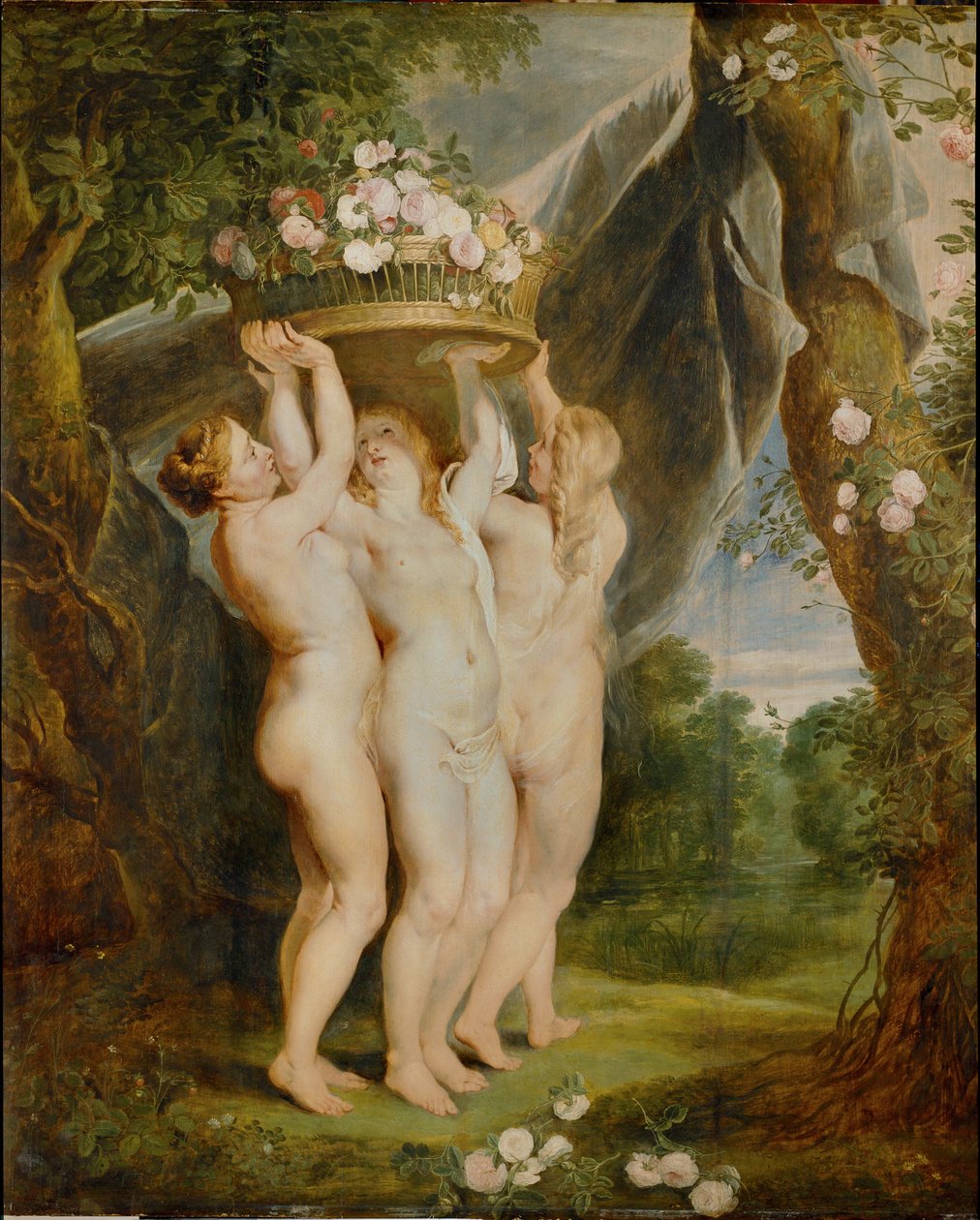 Le tre grazie (olio su tela) da Jan & Rubens P.P. (1577-1640) Brueghel