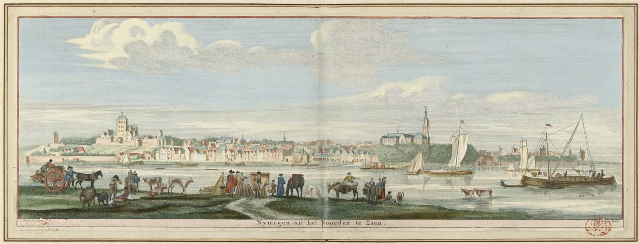 Veduta di Nimega da nord da Jan Ruyter