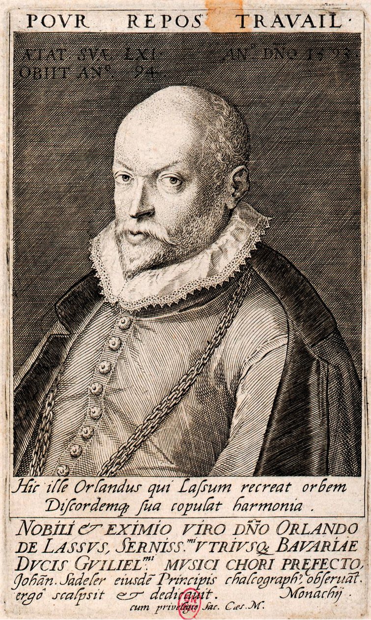 Ritratto del compositore Orlando di Lasso 1532-1594, 1593 da Jan Sadeler