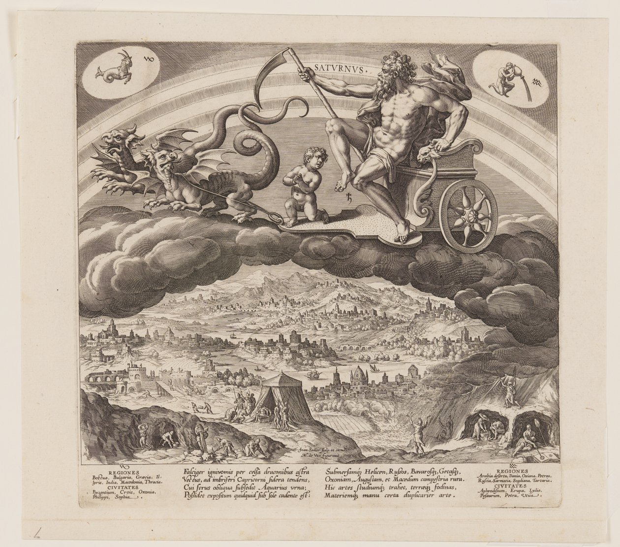Saturnus, da I sette pianeti da Jan Sadeler I