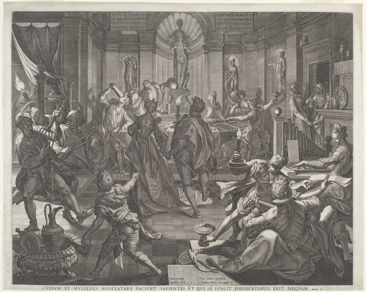 Una casa di piacere da Jan Sadeler I, after Joos van Winghe