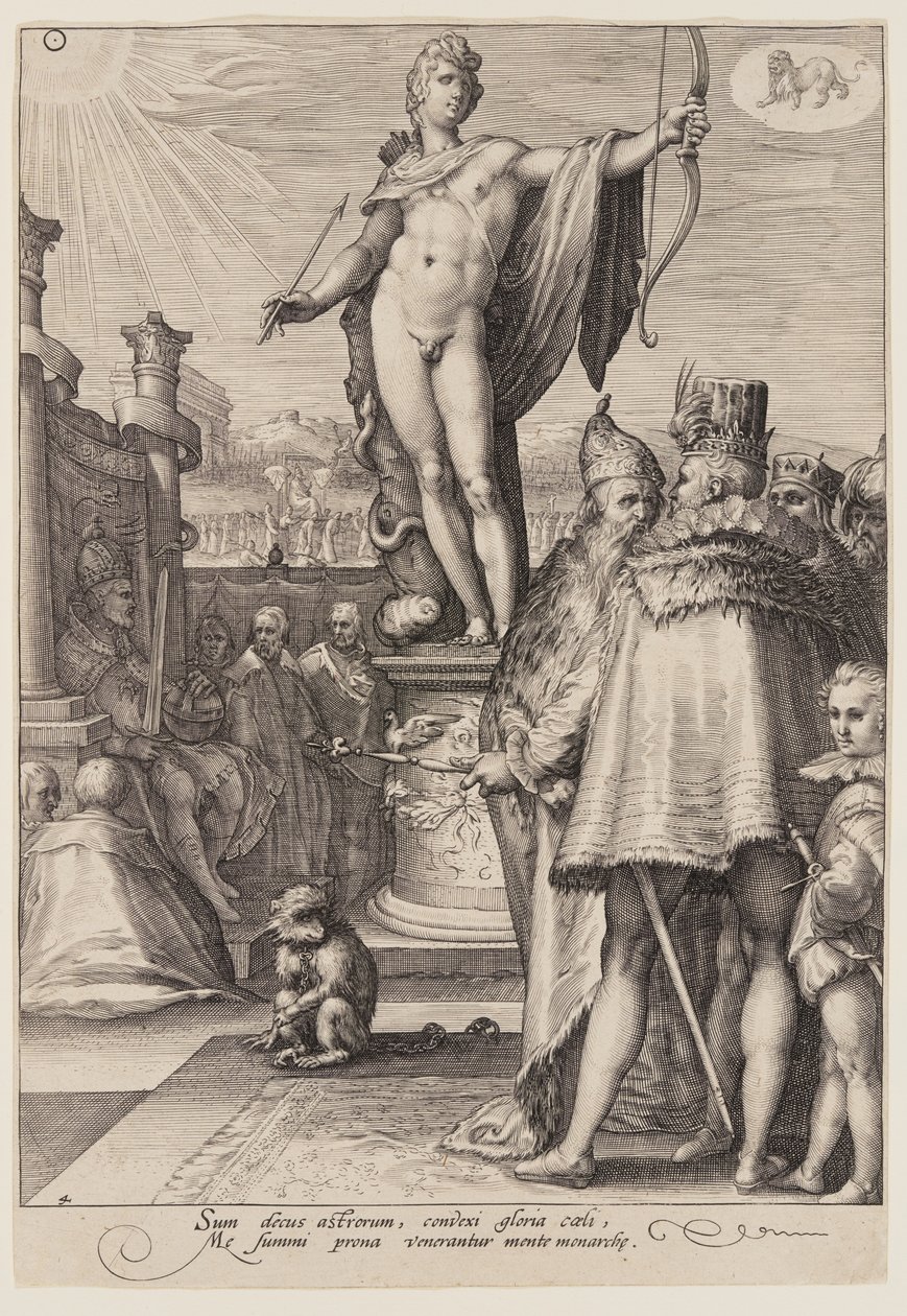 Apollo che presiede alle arti del governo, da Sette divinità planetarie da Jan Saenredam