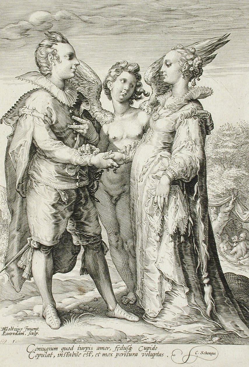 Matrimonio per piacere, Piatto 1 della Trilogia del Matrimonio, c.1594 da Jan Saenredam