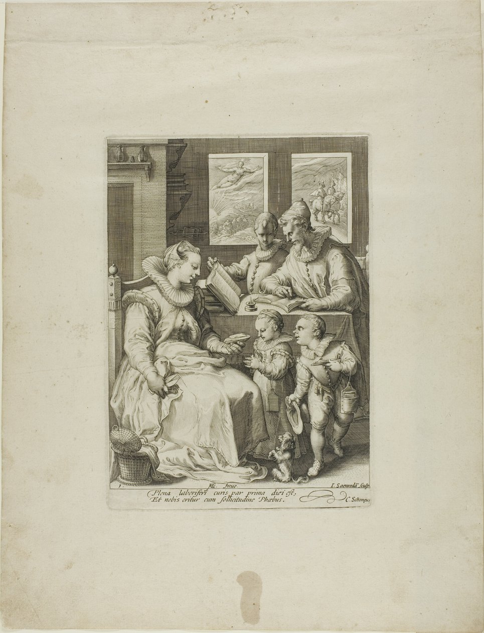 Mattina, tavola uno da Quattro momenti del giorno da Jan Saenredam