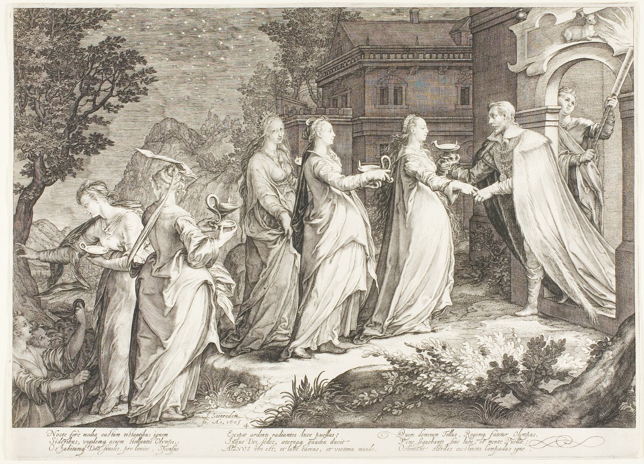 Tavola quattro, da Cinque vergini sagge e cinque stolte da Jan Saenredam
