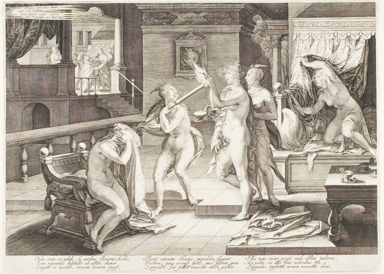 Tavola tre, da Cinque vergini sagge e cinque stolte da Jan Saenredam