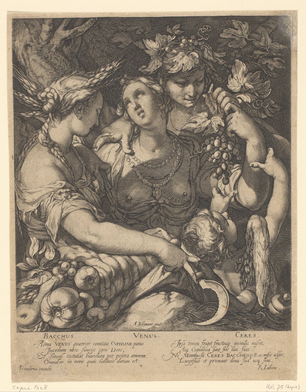 Venere, Bacco e Cerere da Jan Saenredam