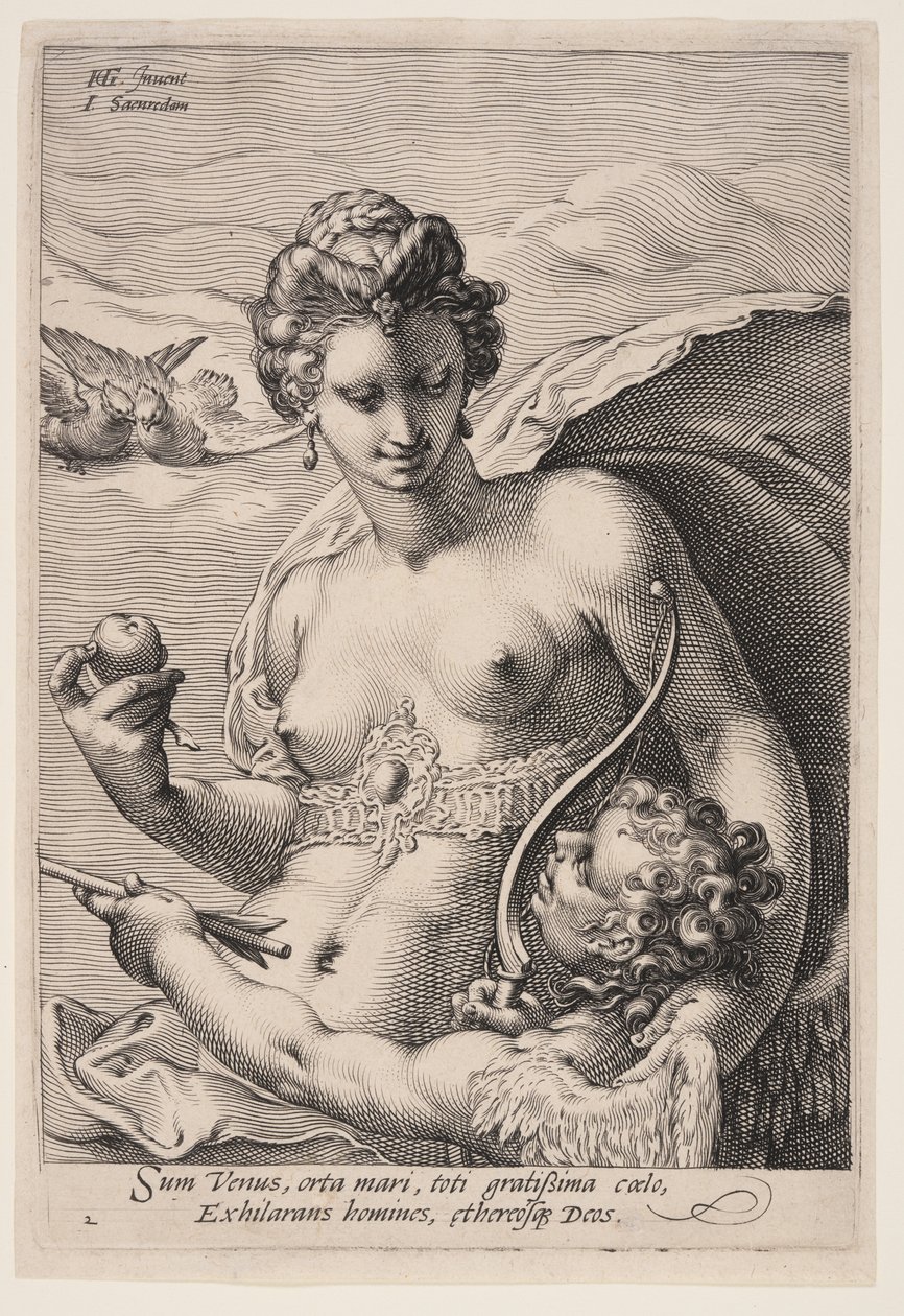 Venere e Cupido, da Le tre dee da Jan Saenredam