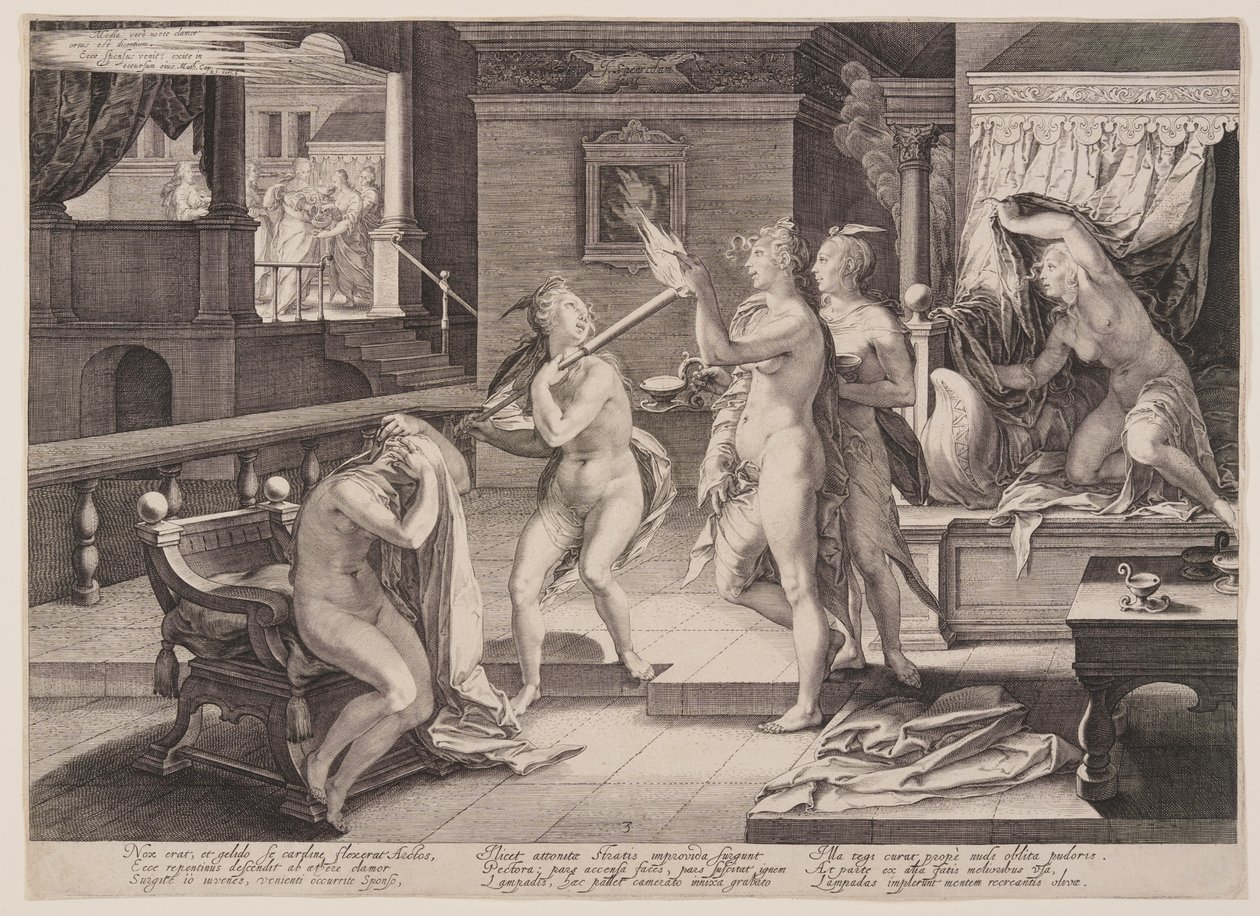 Le vergini ricevono le loro lampade, dalla Parabola delle vergini sagge e stolte da Jan Saenredam