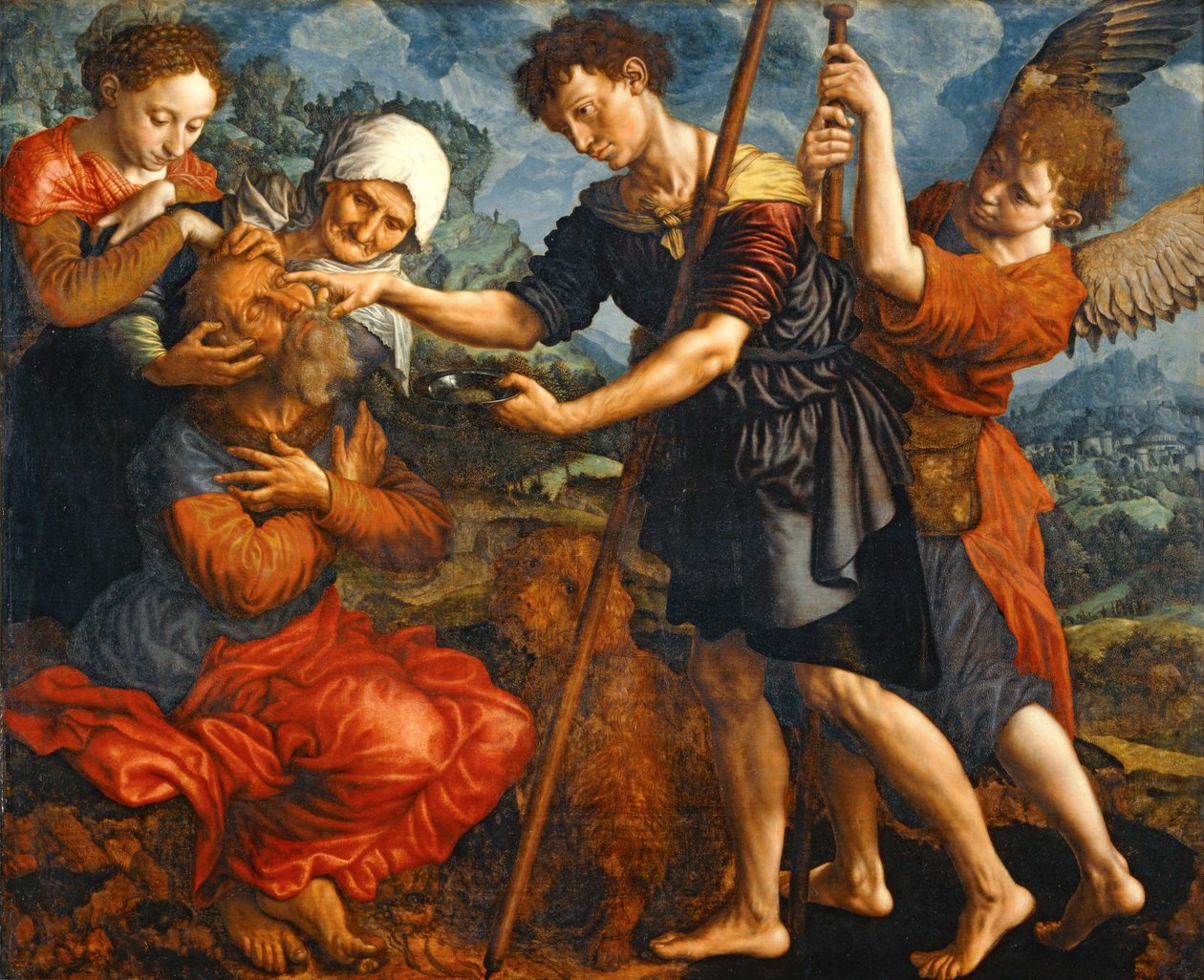 Il giovane Tobias restituisce la vista al padre ... da Jan Sanders van (attr. to) Hemessen