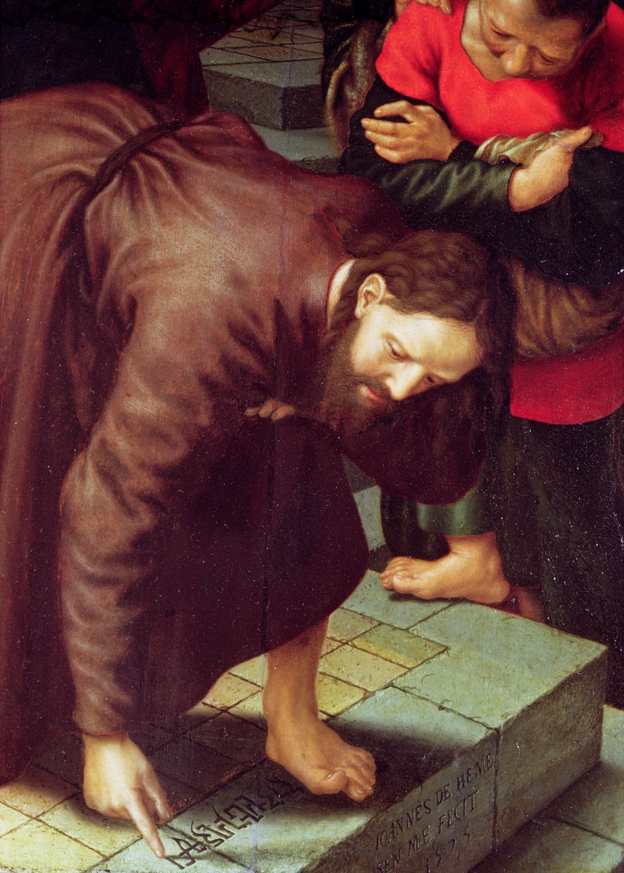 Cristo e la donna adultera (dettaglio) da Jan Sanders van Hemessen