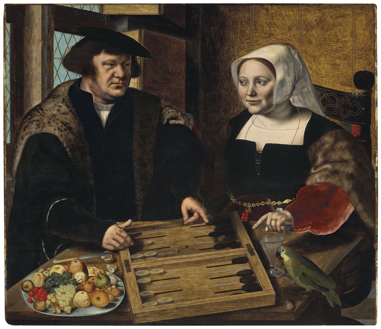 Ritratto di una coppia che gioca a trictrac da Jan Sanders van Hemessen