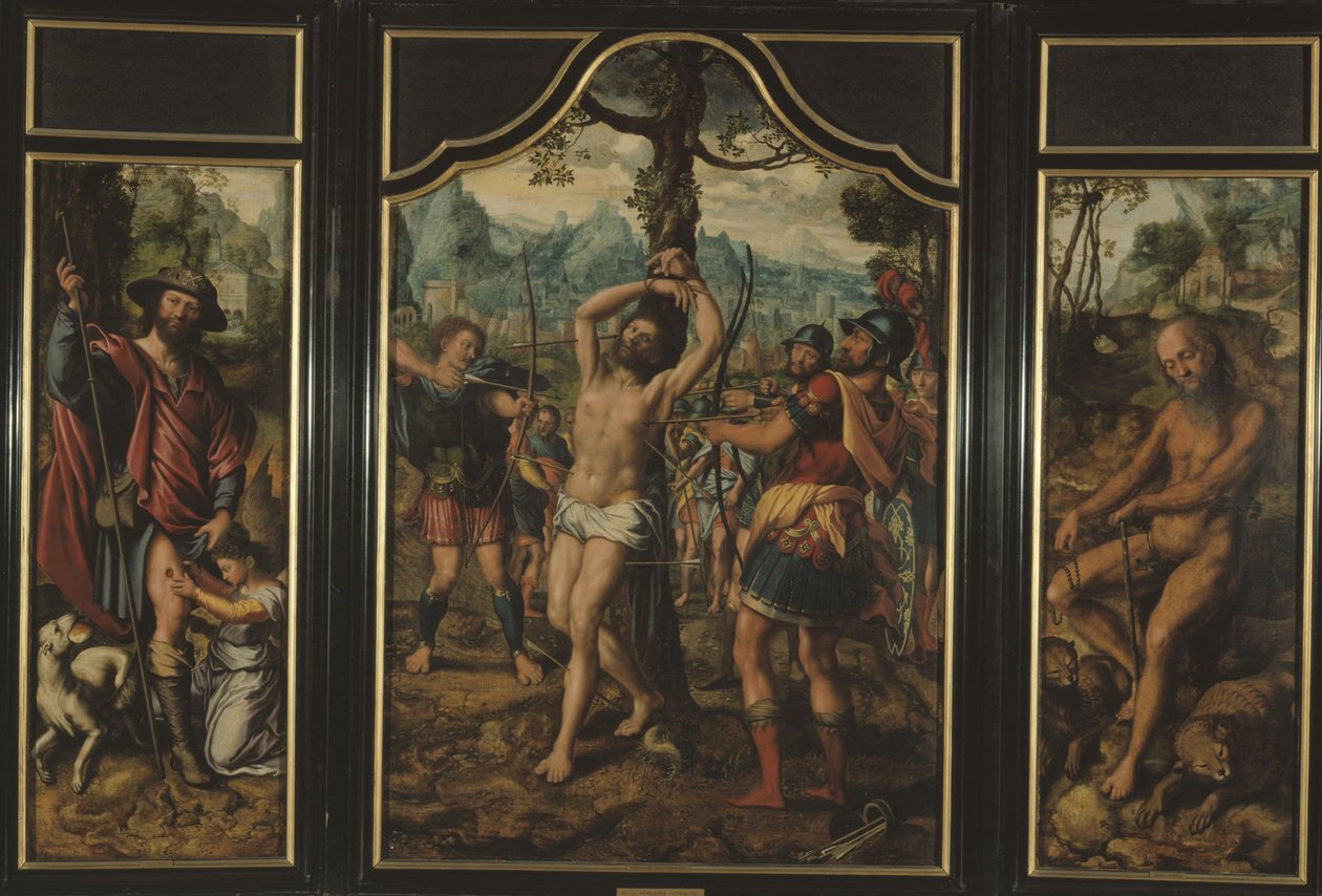 Trittico del Martirio di San Sebastiano (pannello centrale): San Rocco (pannello sinistro), Sant