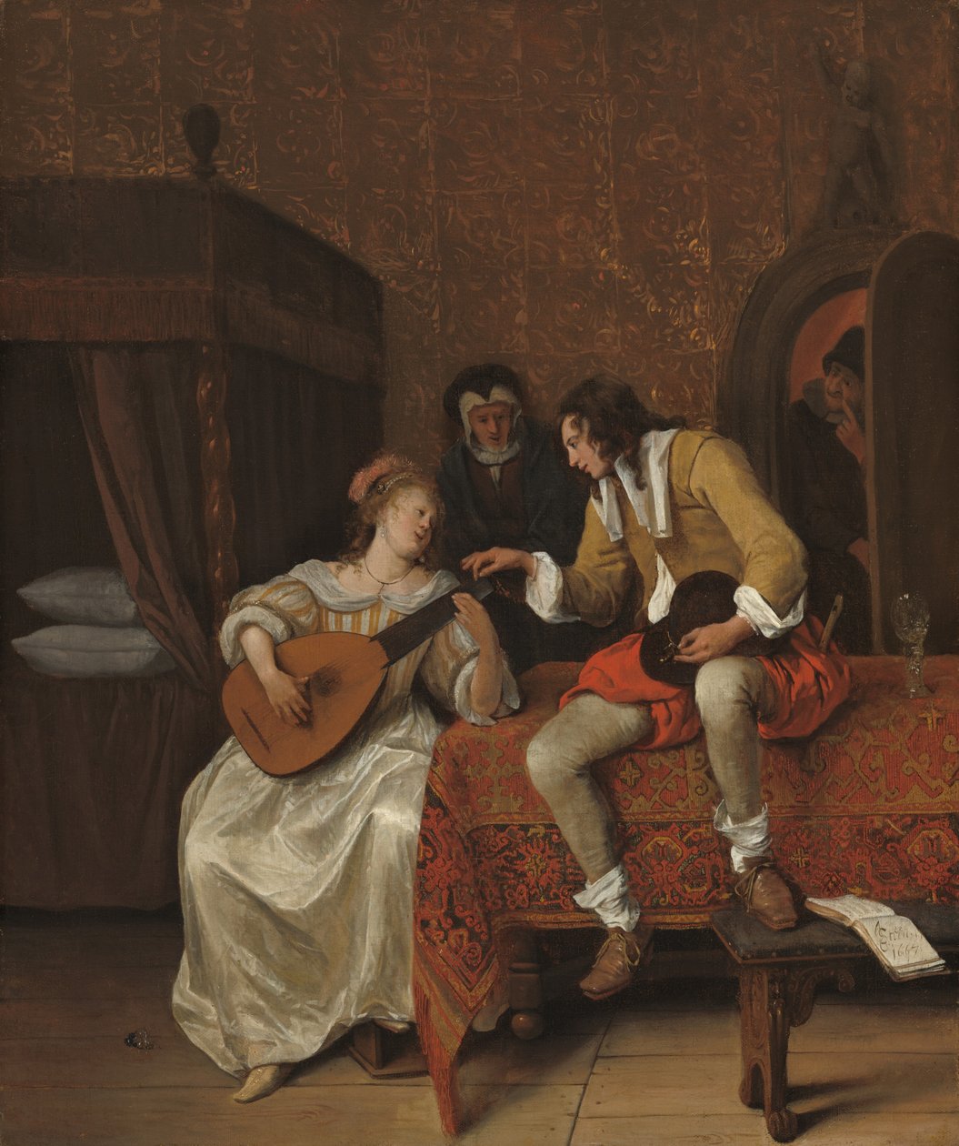 Ascagnes e Lucelle La lezione di musica, 1667 da Jan Steen