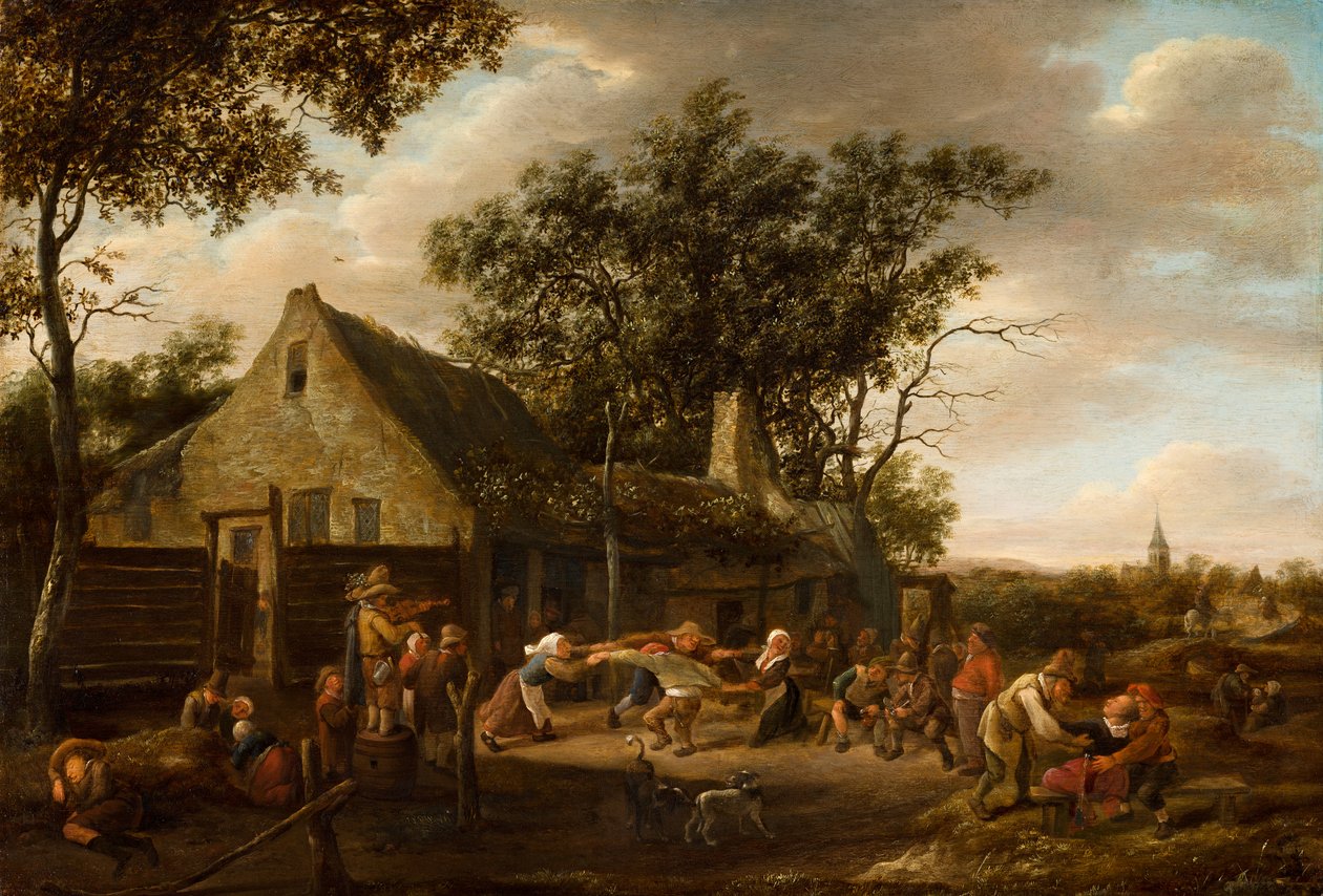 Contadini che ballano davanti a una locanda da Jan Steen