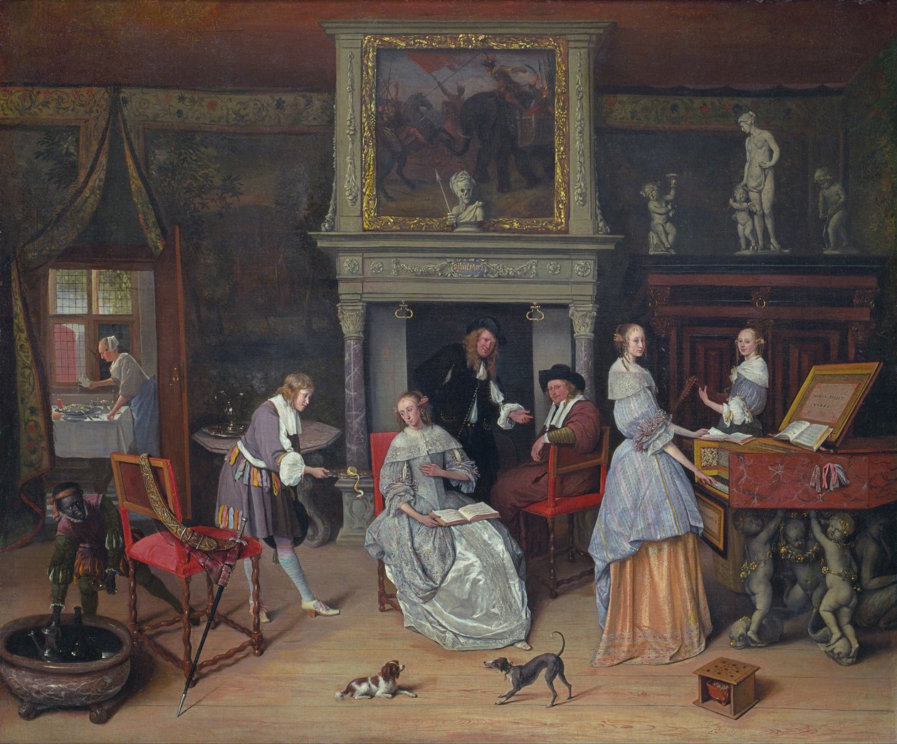 Interni di fantasia con Jan Steen e la famiglia di Gerrit Schouten da Jan Steen