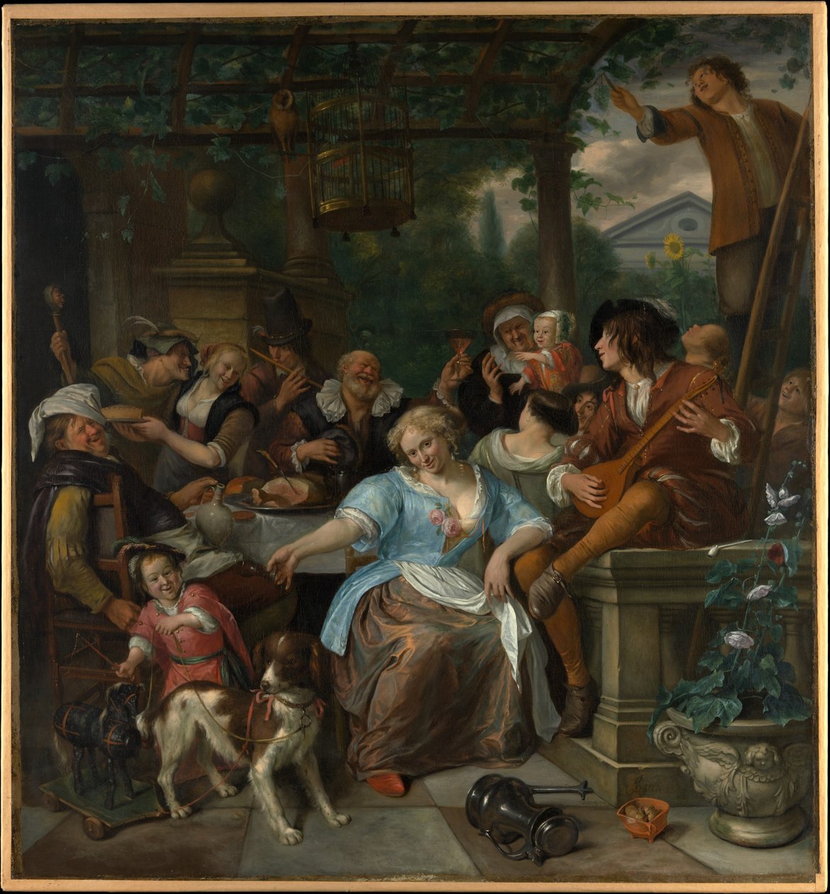 Allegra compagnia su una terrazza da Jan Steen