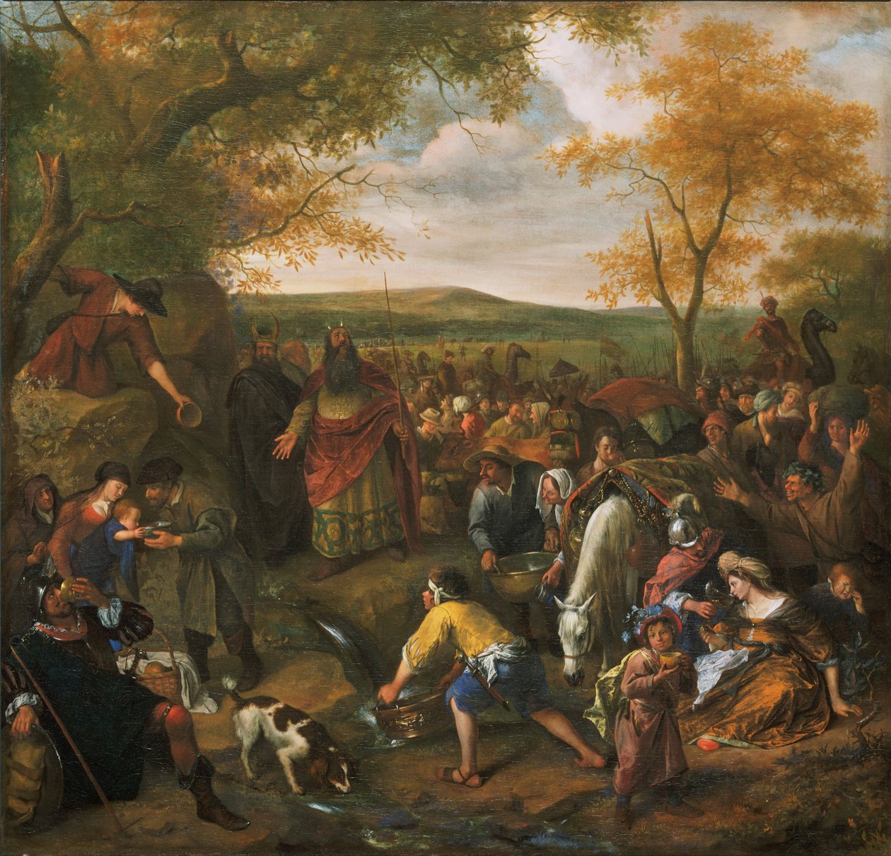Mosè che colpisce la roccia da Jan Steen