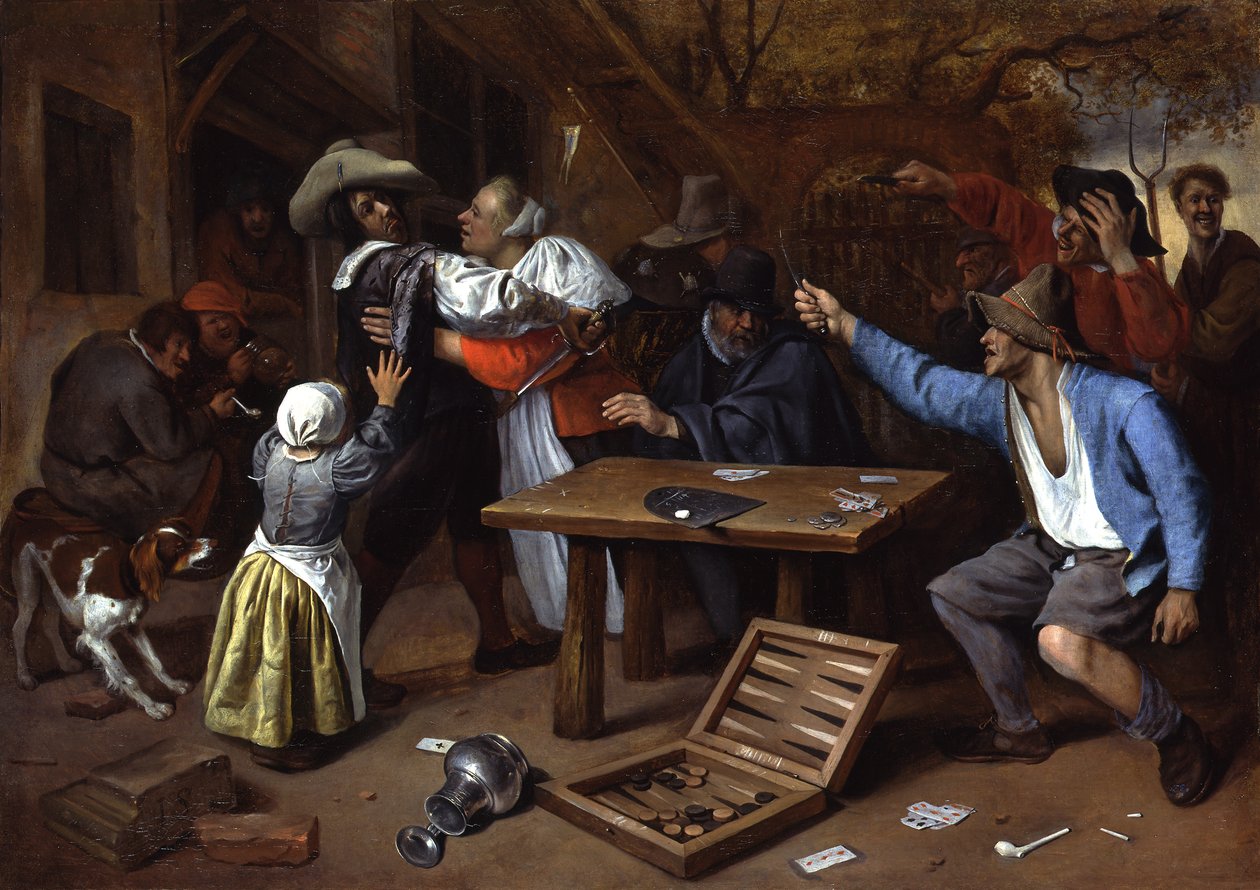 Lite durante una partita a carte da Jan Steen