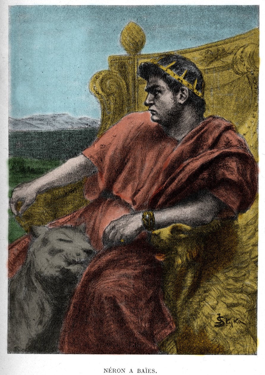 Nerone a Baia, illustrazione di JAN STYKA (1858-1925) per il romanzo “Quo Vadis” di Henryk Sienkiewicz da Jan Styka