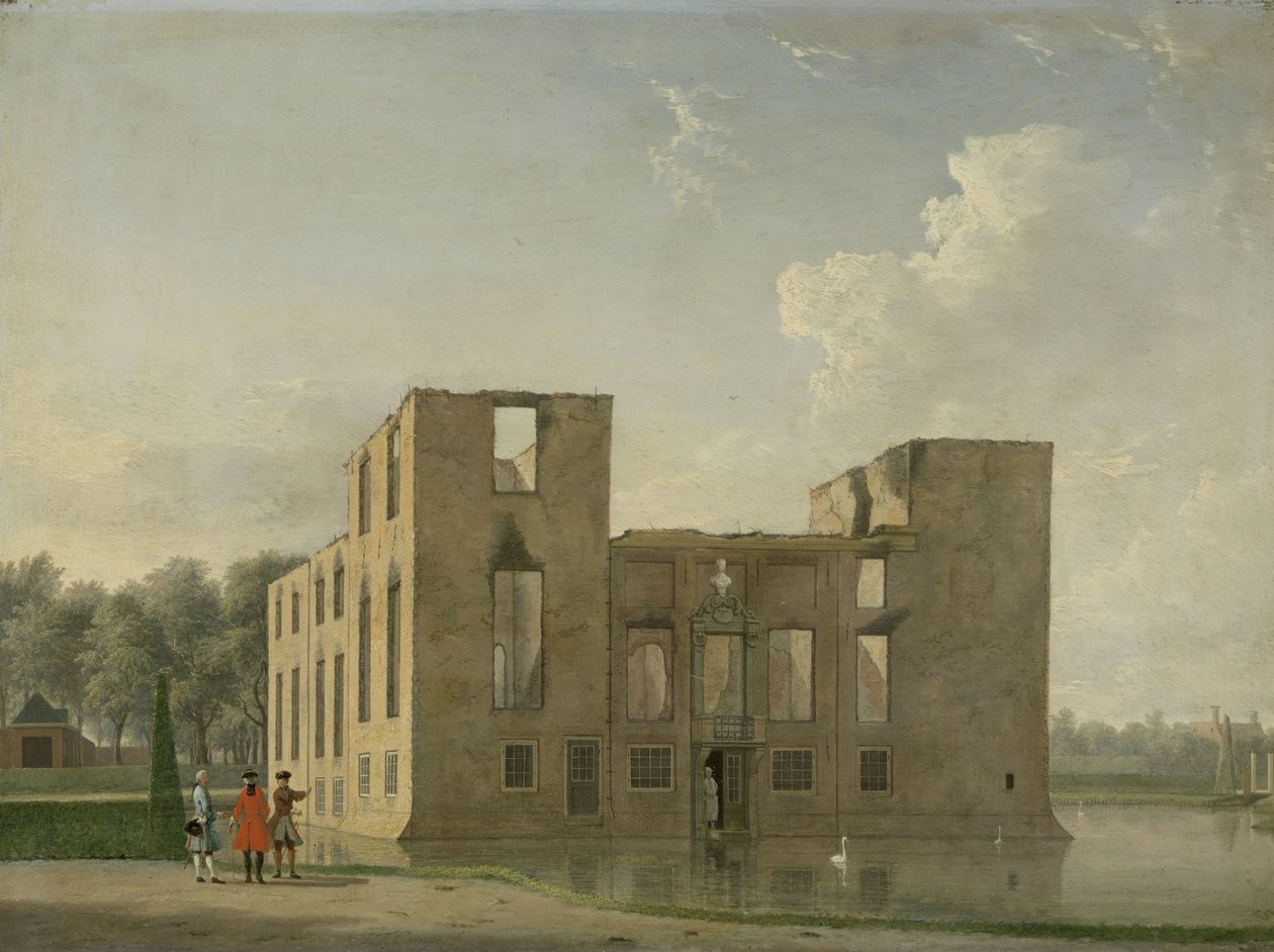 Vista posteriore del castello di Berckenrode a Heemstede dopo l
