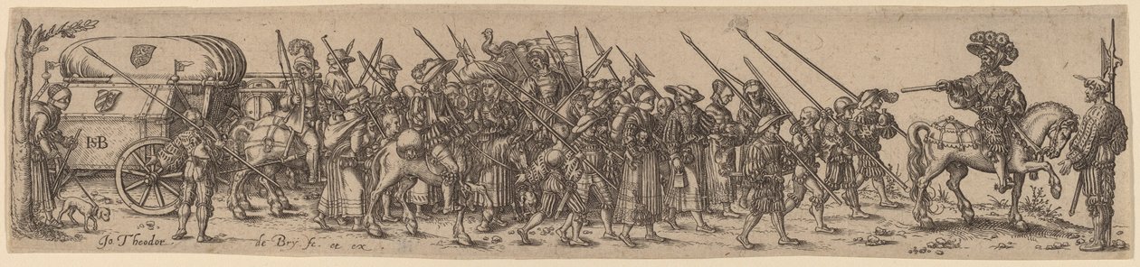 Il treno dei bagagli con il sergente maggiore da Jan Theodor de Bry after Barthel Beham