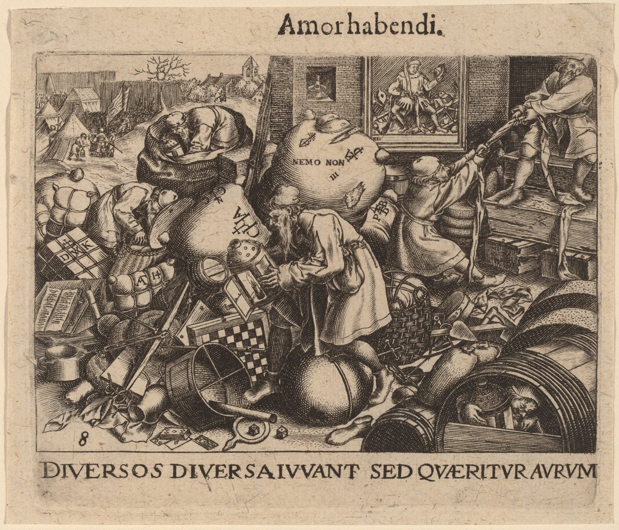Ogni uomo da Jan Theodor de Bry after Pieter Bruegel the Elder