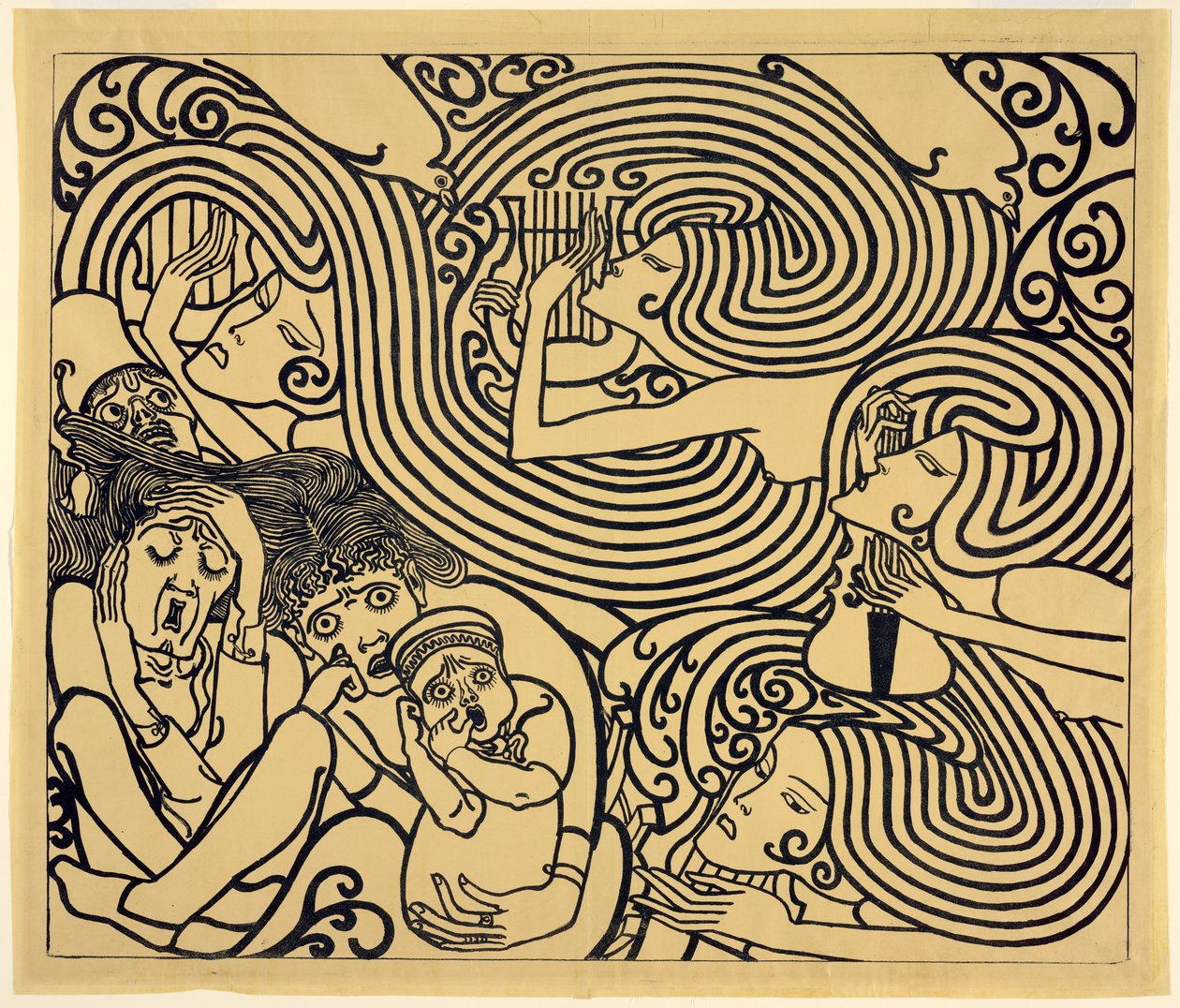 Progetto di immagine per un poster, la cantata di Wagenaar "Il naufragio". da Jan Toorop
