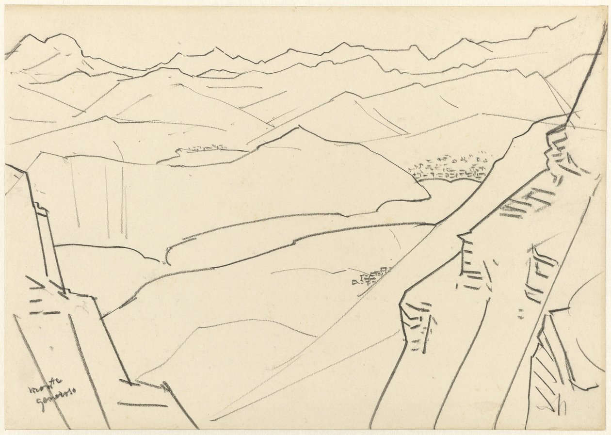Schizzo di un paesaggio montano Monte Generoso da Jan Toorop