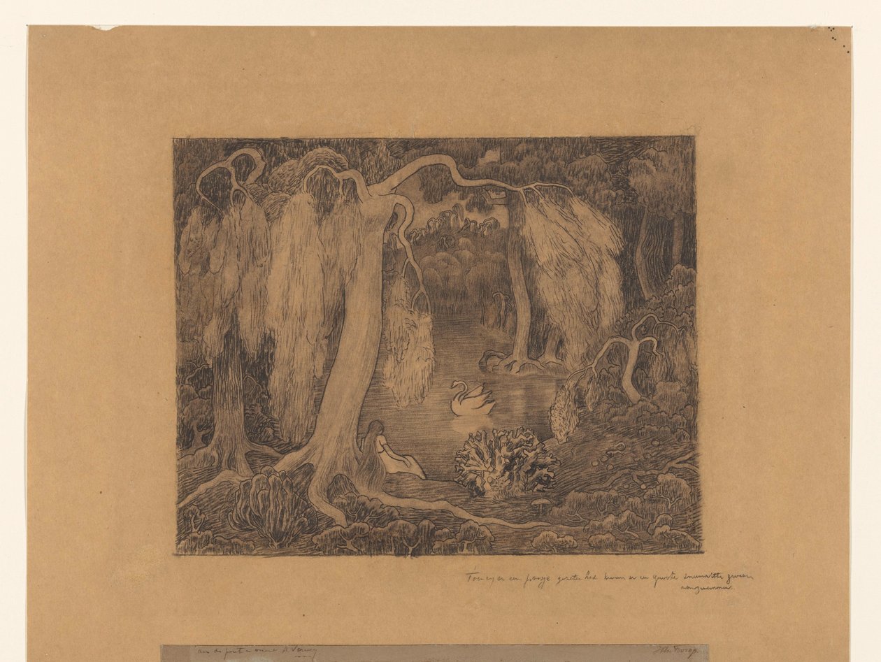 Donna al bordo di un lago da Jan Toorop