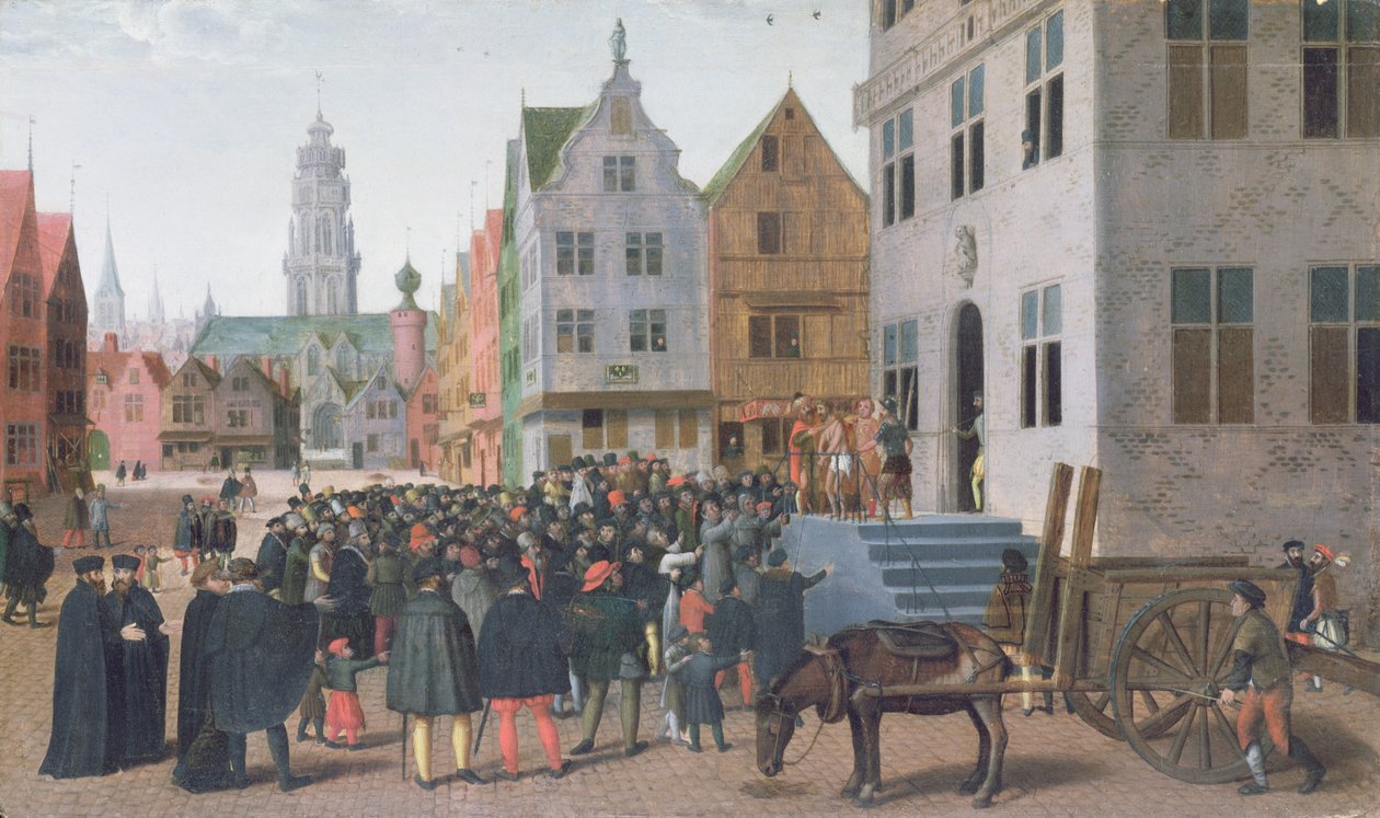 Ecce Homo (Cristo mostrato al popolo) c.1565 (olio su tela) da Jan Van Wechelen